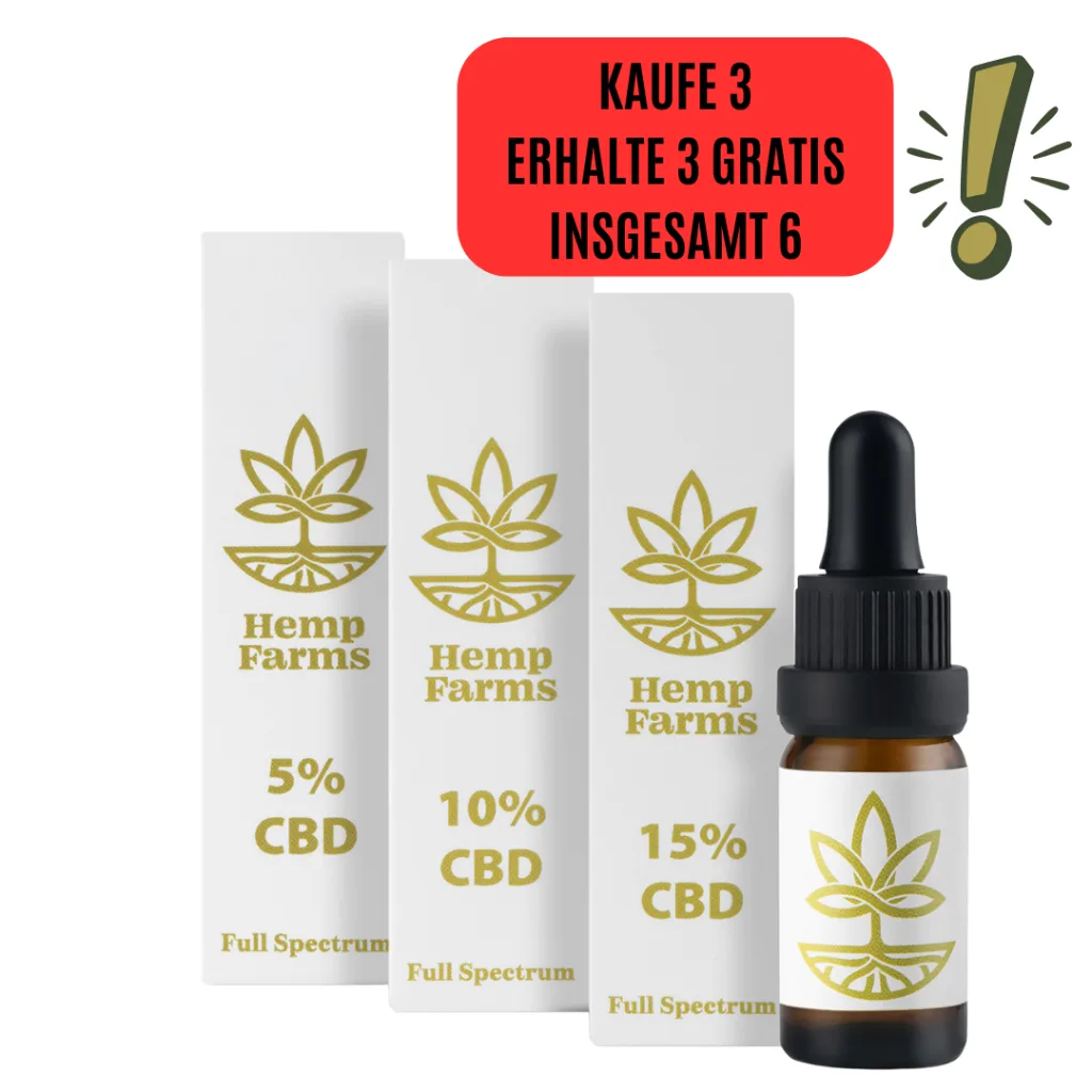 CBD Öl Hemp Farms Combo 5%+10%+15% 30ml. Full Spectrum Spring Promo