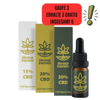 CBD Öl Hemp Farms Combo 15%+20%+30% 30ml. Full Spectrum