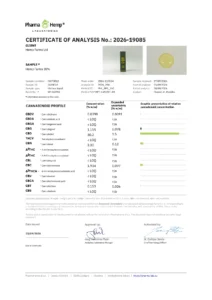 Analysezertifikat (COA) des Labors PharmaHemp für Hemp Farms 30% CBD-Öl